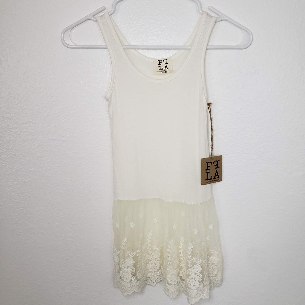 PPLA Clothing Girl's Kid's Size S (7-8) White Tank Top